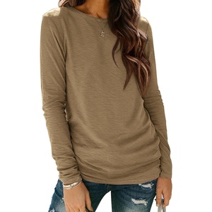 image:imageATHMILE Womens Long Sleeve Shirts Basic Tee Casual Tops Cotton Underscrub  Fall Clothes Loose Fit Winter Fashion Teen Girl School Outfits Teacher Ladies BusinessCoffee