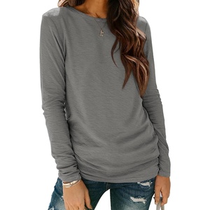 image:imageATHMILE Womens Long Sleeve Shirts Basic Tee Casual Tops Cotton Underscrub  Fall Clothes Loose Fit Winter Fashion Teen Girl School Outfits Teacher Ladies BusinessGrey
