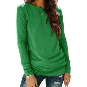 image:imageATHMILE Womens Long Sleeve Shirts Basic Tee Casual Tops Cotton Underscrub  Fall Clothes Loose Fit Winter Fashion Teen Girl School Outfits Teacher Ladies BusinessGreen