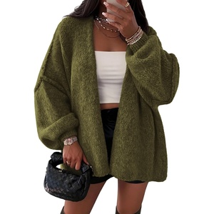 image:imageATHMILE Womens Oversized Cardigan Sweaters Fall Fashion Clothes  Long Lantern Sleeve TrendyChunky Knit Open FrontCozy Thick Winter OutfitsArmy Green