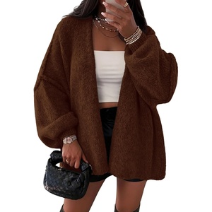 image:imageATHMILE Womens Oversized Cardigan Sweaters Fall Fashion Clothes  Long Lantern Sleeve TrendyChunky Knit Open FrontCozy Thick Winter OutfitsCaramel