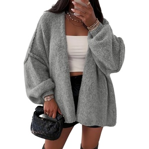 image:imageATHMILE Womens Oversized Cardigan Sweaters Fall Fashion Clothes  Long Lantern Sleeve TrendyChunky Knit Open FrontCozy Thick Winter OutfitsGray