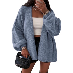 image:imageATHMILE Womens Oversized Cardigan Sweaters Fall Fashion Clothes  Long Lantern Sleeve TrendyChunky Knit Open FrontCozy Thick Winter OutfitsHaze Blue