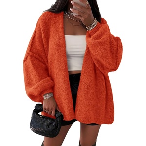 image:imageATHMILE Womens Oversized Cardigan Sweaters Fall Fashion Clothes  Long Lantern Sleeve TrendyChunky Knit Open FrontCozy Thick Winter OutfitsOrange