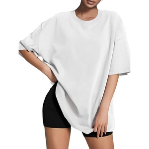 image:imageATHMILE Womens Oversized T Shirts Loose Fit Crewneck Short Sleeve Tops Summer Casual Blouse Y2K Basic Tee 2023White