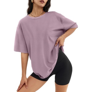image:imageATHMILE Womens Oversized T Shirts Short Sleeve Workout Tops  Cotton Casual Loose Fit Basic Graphics Gym Summer Plus Size Fashion ClothesDarkpink