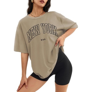 image:imageATHMILE Womens Oversized T Shirts Short Sleeve Workout Tops  Cotton Casual Loose Fit Basic Graphics Gym Summer Plus Size Fashion ClothesKhakin
