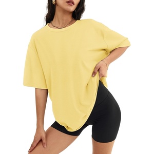 image:imageATHMILE Womens Oversized T Shirts Short Sleeve Workout Tops  Cotton Casual Loose Fit Basic Graphics Gym Summer Plus Size Fashion ClothesLemon