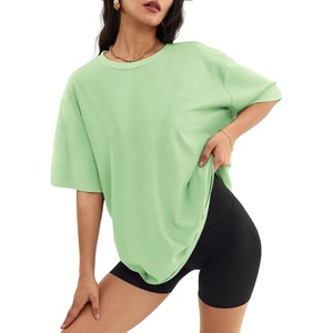 image:imageATHMILE Womens Oversized T Shirts Short Sleeve Workout Tops  Cotton Casual Loose Fit Basic Graphics Gym Summer Plus Size Fashion ClothesMintgreen