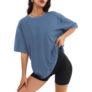 image:imageATHMILE Womens Oversized T Shirts Short Sleeve Workout Tops  Cotton Casual Loose Fit Basic Graphics Gym Summer Plus Size Fashion ClothesNavy