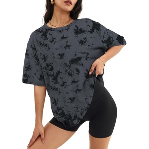 image:imageATHMILE Womens Oversized T Shirts Short Sleeve Workout Tops  Cotton Casual Loose Fit Basic Graphics Gym Summer Plus Size Fashion ClothesTiedye Grey