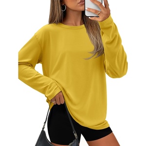 image:imageATHMILE Womens Oversized T Shirts Short Sleeve Workout Tops  Cotton Casual Loose Fit Basic Graphics Gym Summer Plus Size Fashion ClothesZyellow