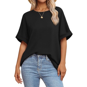 image:imageATHMILE Womens Oversized T Shirts Summer Tops Spring Casual Loose Fit Workout Short Sleeve 2026 Beach VacationBlack