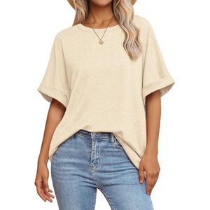 image:imageATHMILE Womens Oversized T Shirts Summer Tops Spring Casual Loose Fit Workout Short Sleeve 2026 Beach VacationCream