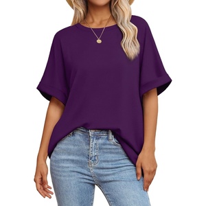 image:imageATHMILE Womens Oversized T Shirts Summer Tops Spring Casual Loose Fit Workout Short Sleeve 2026 Beach VacationDark Purple