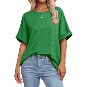 image:imageATHMILE Womens Oversized T Shirts Summer Tops Spring Casual Loose Fit Workout Short Sleeve 2026 Beach VacationGreen