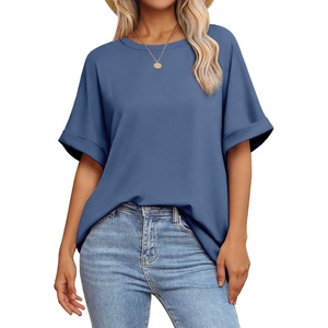 image:imageATHMILE Womens Oversized T Shirts Summer Tops Spring Casual Loose Fit Workout Short Sleeve 2026 Beach VacationGrey Blue