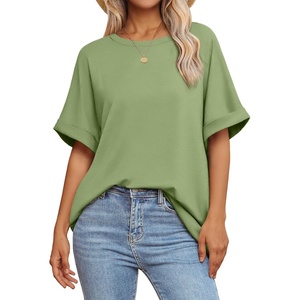 image:imageATHMILE Womens Oversized T Shirts Summer Tops Spring Casual Loose Fit Workout Short Sleeve 2026 Beach VacationLight Green