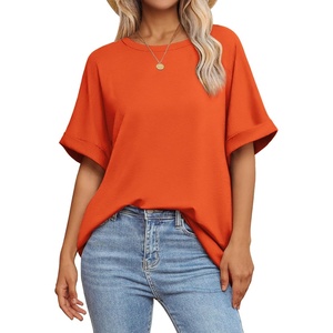 image:imageATHMILE Womens Oversized T Shirts Summer Tops Spring Casual Loose Fit Workout Short Sleeve 2026 Beach VacationOrange