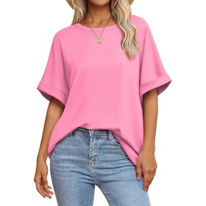 image:imageATHMILE Womens Oversized T Shirts Summer Tops Spring Casual Loose Fit Workout Short Sleeve 2026 Beach VacationPink