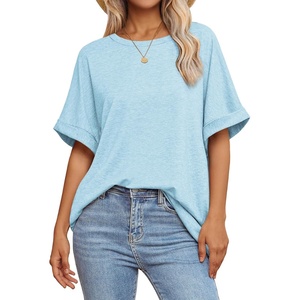 image:imageATHMILE Womens Oversized T Shirts Summer Tops Spring Casual Loose Fit Workout Short Sleeve 2026 Beach VacationSky Blue