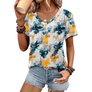 image:imageATHMILE Womens V Neck Short Sleeve Summer T Shirts Curved Hem Plain Top  Lightweight Breathable Casual Spring Summer TeeMulti Teal