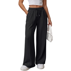 image:imageATHMILE Womens Wide Leg Sweatpants High Waisted Baggy Teen Girl Pants  Fall Fashion Winter Clothes Lounge Travel Joggers With PocketsBlack