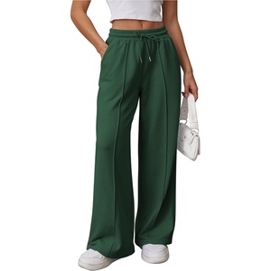 image:imageATHMILE Womens Wide Leg Sweatpants High Waisted Baggy Teen Girl Pants  Fall Fashion Winter Clothes Lounge Travel Joggers With PocketsDark Green