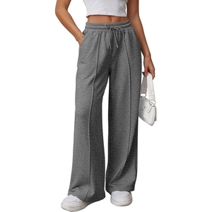 image:imageATHMILE Womens Wide Leg Sweatpants High Waisted Baggy Teen Girl Pants  Fall Fashion Winter Clothes Lounge Travel Joggers With PocketsDark Grey