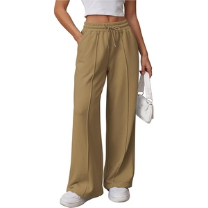 image:imageATHMILE Womens Wide Leg Sweatpants High Waisted Baggy Teen Girl Pants  Fall Fashion Winter Clothes Lounge Travel Joggers With PocketsDark Khaki