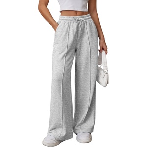 image:imageATHMILE Womens Wide Leg Sweatpants High Waisted Baggy Teen Girl Pants  Fall Fashion Winter Clothes Lounge Travel Joggers With PocketsGrey