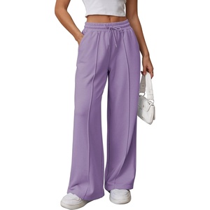 image:imageATHMILE Womens Wide Leg Sweatpants High Waisted Baggy Teen Girl Pants  Fall Fashion Winter Clothes Lounge Travel Joggers With PocketsLight Purple