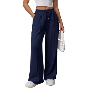 image:imageATHMILE Womens Wide Leg Sweatpants High Waisted Baggy Teen Girl Pants  Fall Fashion Winter Clothes Lounge Travel Joggers With PocketsNavy