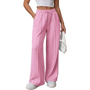 image:imageATHMILE Womens Wide Leg Sweatpants High Waisted Baggy Teen Girl Pants  Fall Fashion Winter Clothes Lounge Travel Joggers With PocketsPink
