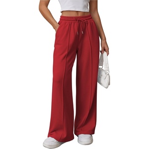 image:imageATHMILE Womens Wide Leg Sweatpants High Waisted Baggy Teen Girl Pants  Fall Fashion Winter Clothes Lounge Travel Joggers With PocketsRed