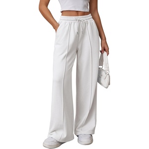 image:imageATHMILE Womens Wide Leg Sweatpants High Waisted Baggy Teen Girl Pants  Fall Fashion Winter Clothes Lounge Travel Joggers With PocketsWhite