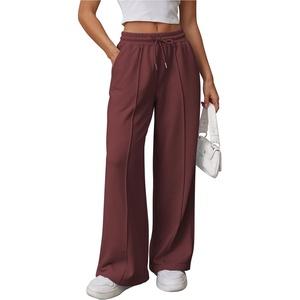 image:imageATHMILE Womens Wide Leg Sweatpants High Waisted Baggy Teen Girl Pants  Fall Fashion Winter Clothes Lounge Travel Joggers With PocketsWine Red