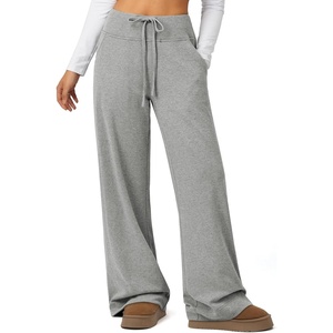 image:imageSweatpants Women Fall Outfits Wide Leg Baggy Pants HighWaisted Drawstring Sweat Pants Fashion Joggers with PocketGrey