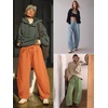 image:imageATHMILE Barrel Sweatpants Women Wide Leg Baggy Lounge Casual Pants  Cotton Fall Winter Teen Girl Fashion Comfy Flowy with PocketAgreen