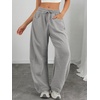 image:imageATHMILE Barrel Sweatpants Women Wide Leg Baggy Lounge Casual Pants  Cotton Fall Winter Teen Girl Fashion Comfy Flowy with PocketAgrey
