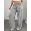 image:imageATHMILE Barrel Sweatpants Women Wide Leg Baggy Lounge Casual Pants  Cotton Fall Winter Teen Girl Fashion Comfy Flowy with PocketAgrey