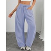 image:imageATHMILE Barrel Sweatpants Women Wide Leg Baggy Lounge Casual Pants  Cotton Fall Winter Teen Girl Fashion Comfy Flowy with PocketAlight Blue