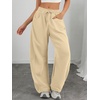 image:imageATHMILE Barrel Sweatpants Women Wide Leg Baggy Lounge Casual Pants  Cotton Fall Winter Teen Girl Fashion Comfy Flowy with PocketAlight Khaki