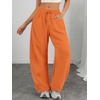 image:imageATHMILE Barrel Sweatpants Women Wide Leg Baggy Lounge Casual Pants  Cotton Fall Winter Teen Girl Fashion Comfy Flowy with PocketAorange