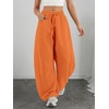 image:imageATHMILE Barrel Sweatpants Women Wide Leg Baggy Lounge Casual Pants  Cotton Fall Winter Teen Girl Fashion Comfy Flowy with PocketAorange