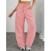 image:imageATHMILE Barrel Sweatpants Women Wide Leg Baggy Lounge Casual Pants  Cotton Fall Winter Teen Girl Fashion Comfy Flowy with PocketApink