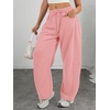 image:imageATHMILE Barrel Sweatpants Women Wide Leg Baggy Lounge Casual Pants  Cotton Fall Winter Teen Girl Fashion Comfy Flowy with PocketApink