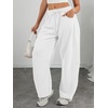 image:imageATHMILE Barrel Sweatpants Women Wide Leg Baggy Lounge Casual Pants  Cotton Fall Winter Teen Girl Fashion Comfy Flowy with PocketAwhite