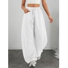 image:imageATHMILE Barrel Sweatpants Women Wide Leg Baggy Lounge Casual Pants  Cotton Fall Winter Teen Girl Fashion Comfy Flowy with PocketAwhite