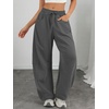 image:imageATHMILE Barrel Sweatpants Women Wide Leg Baggy Lounge Casual Pants  Cotton Fall Winter Teen Girl Fashion Comfy Flowy with PocketDark Grey
